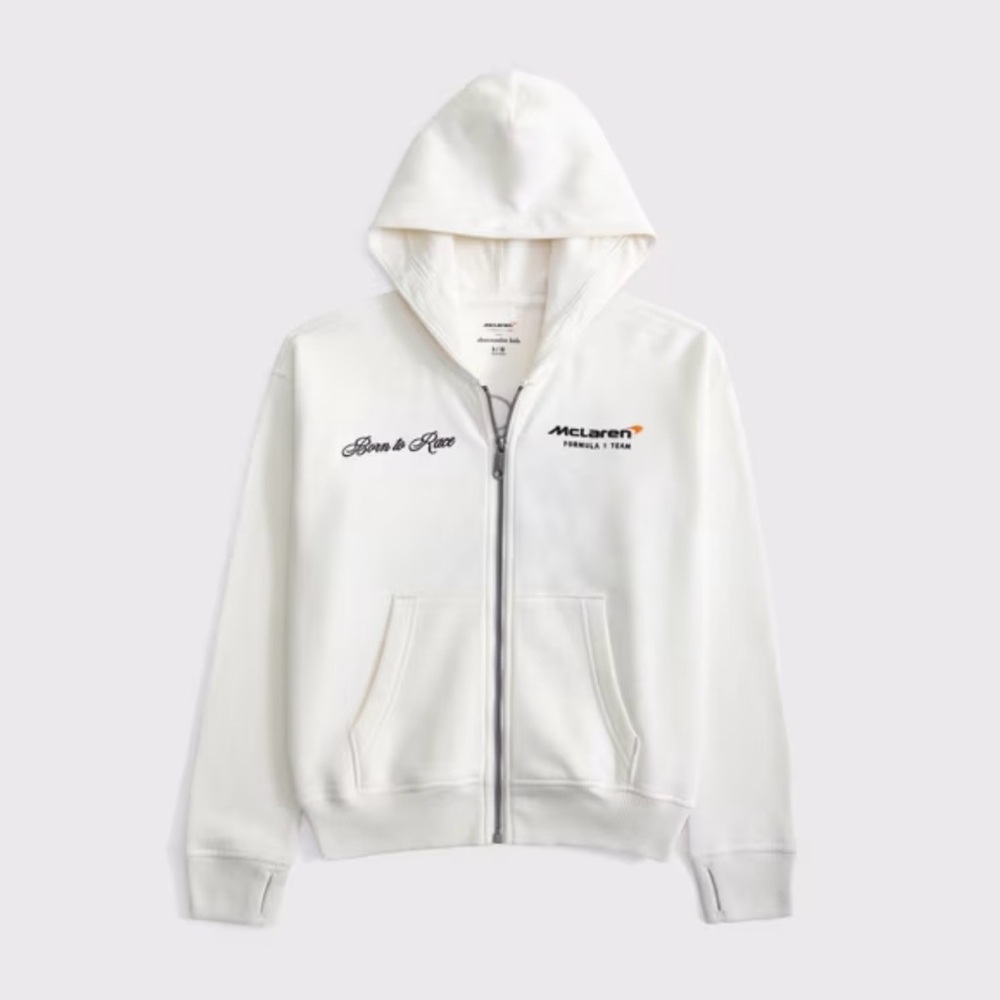 Abercrombie Kids White Racing Hoodie‎ - Picture 4 of 5